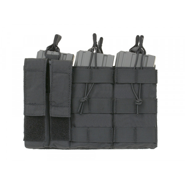 Triple 5.56 Mag/Pistol Pouch Panel (5 plus 2) - Black